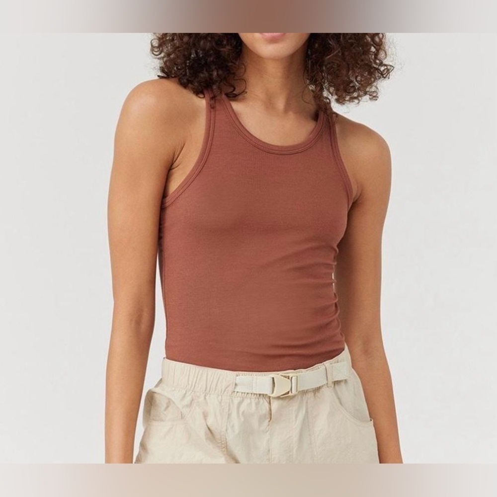 Outdoor Voices Sheer Rib Tank in Cappuccino Size XXS NWT
